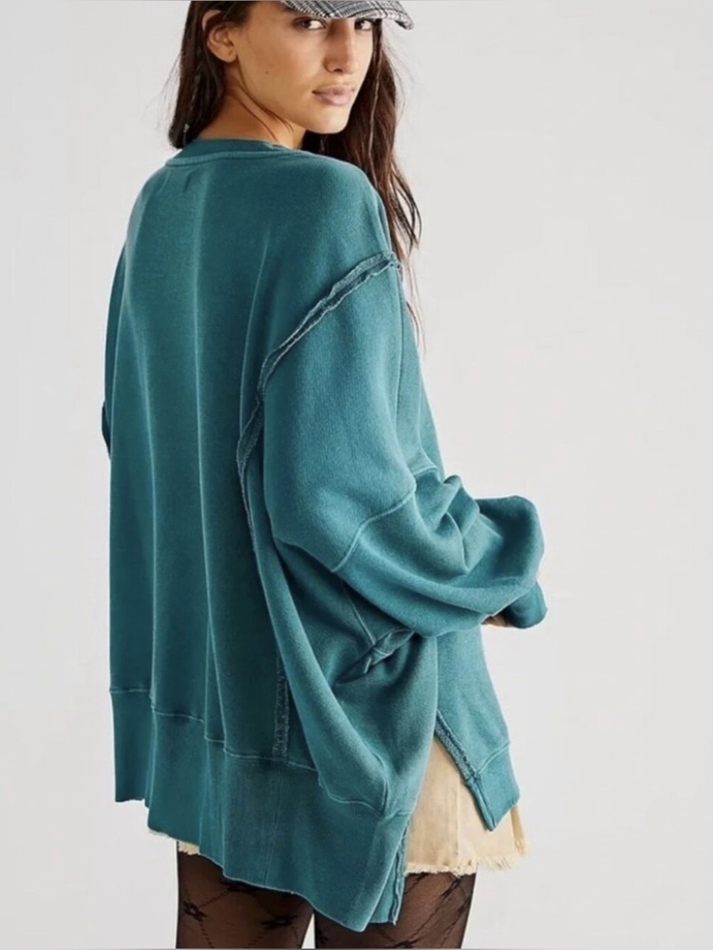 NWT Free People x We The Free Camden Sweatshirt in Teal - Picture 3 of 12